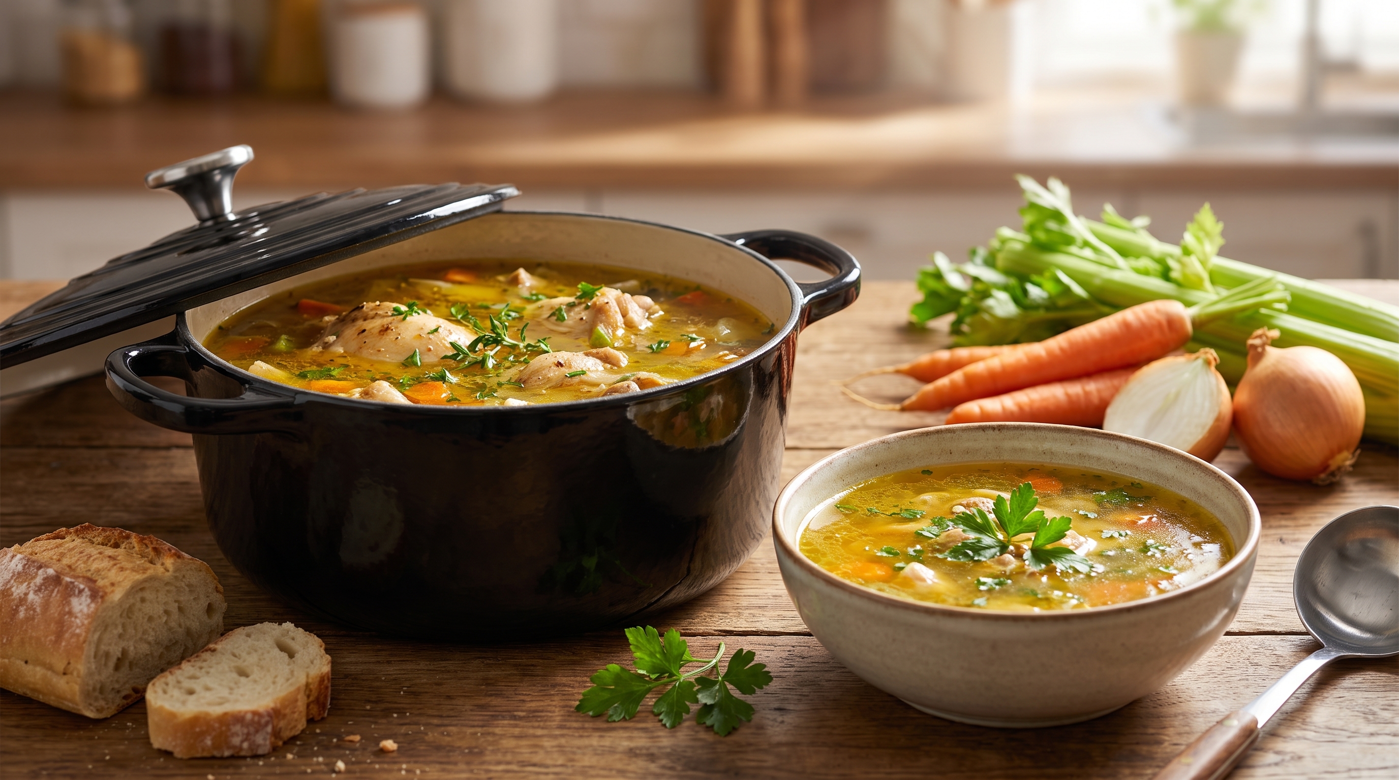 Caldo de Frango Caseiro Concentrado na Caçarola de Ferro 28 cm