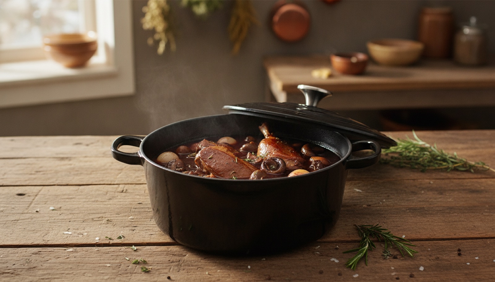 Como Fazer um Pato ao Vinho Tinto na Caçarola de Ferro Fundido