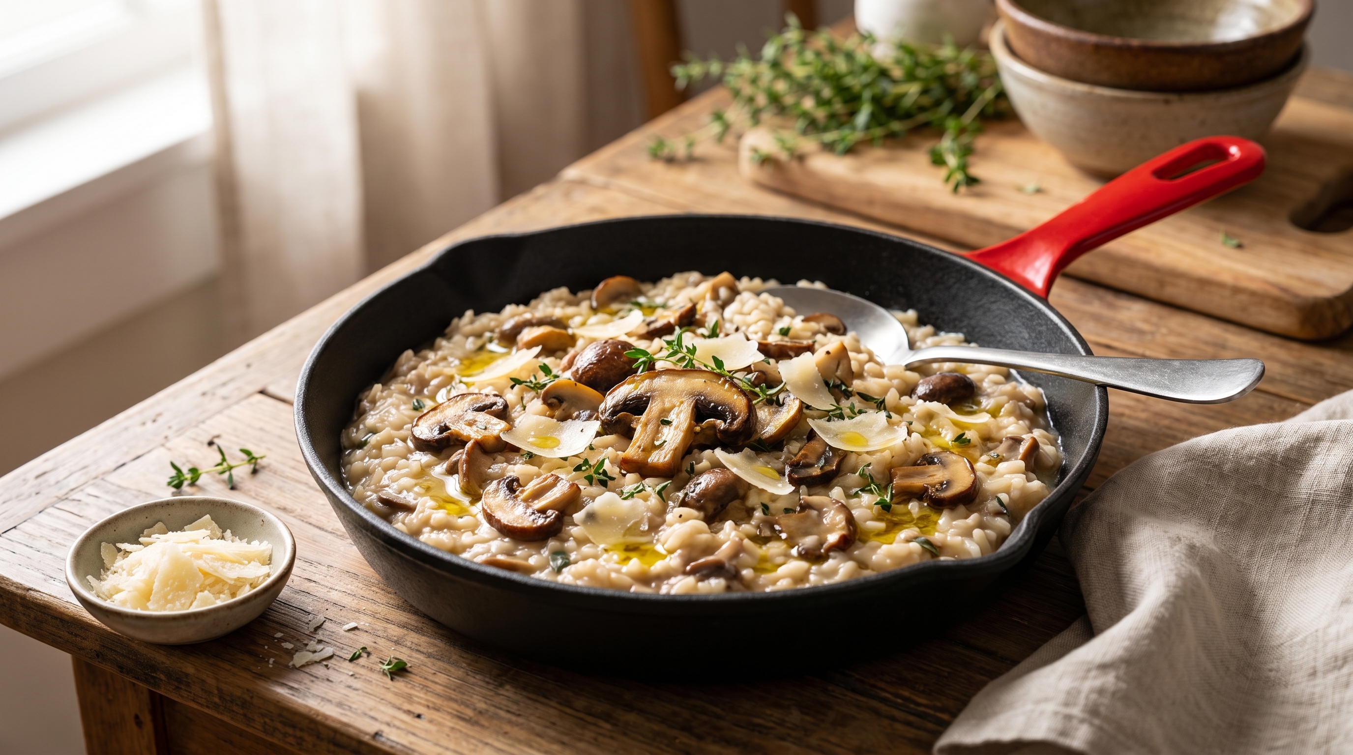 Risoto de Cogumelos na Caçarola de Ferro: Cremosidade Italiana